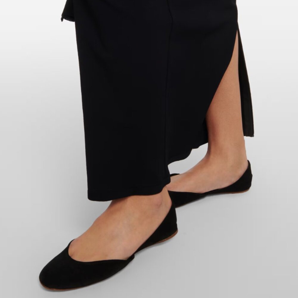 LAST CHANCE The Row Gemma Suede Black Ballet Flats 37 NWOT